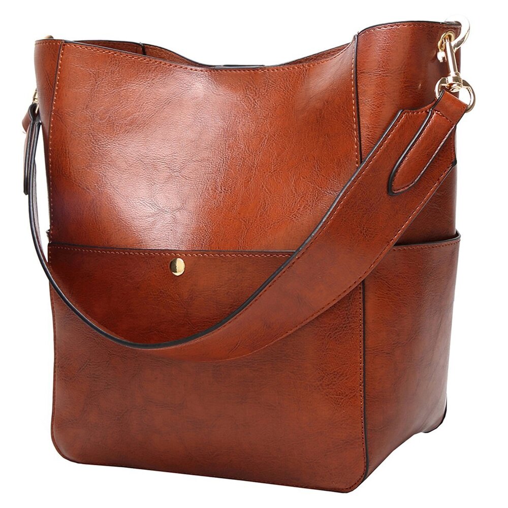 3510 Handbag, Pu Leather Bucket Tote Purse And Handbags Medium Satchel Hobo